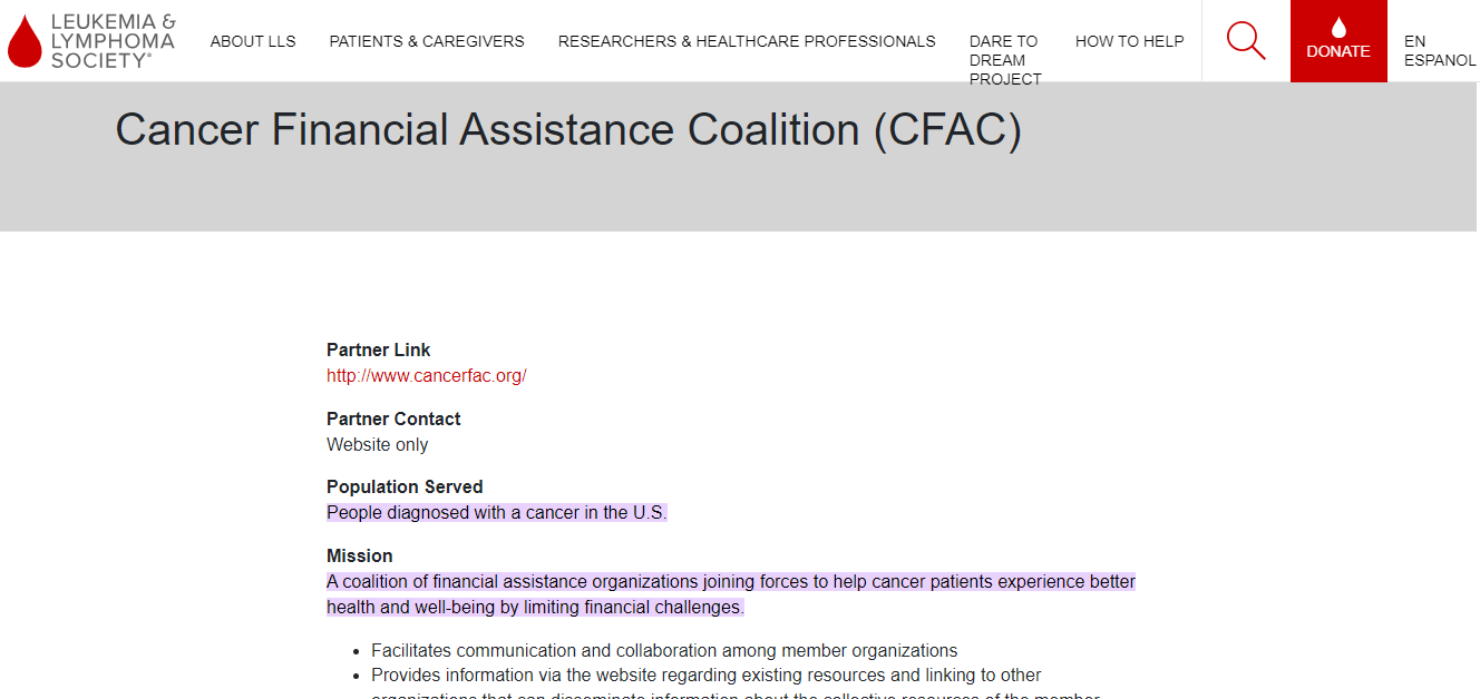 Cancer Financial Assistance Coalition