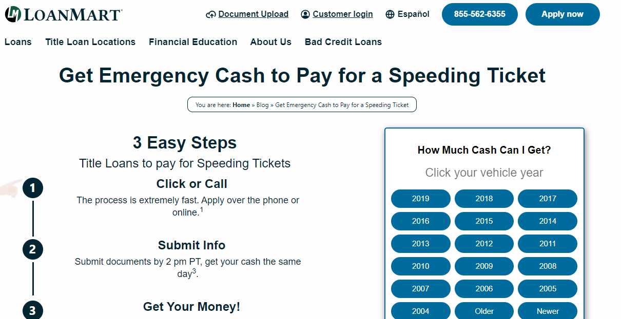 Emergency Money and Loan to Pay Off Traffic Tickets