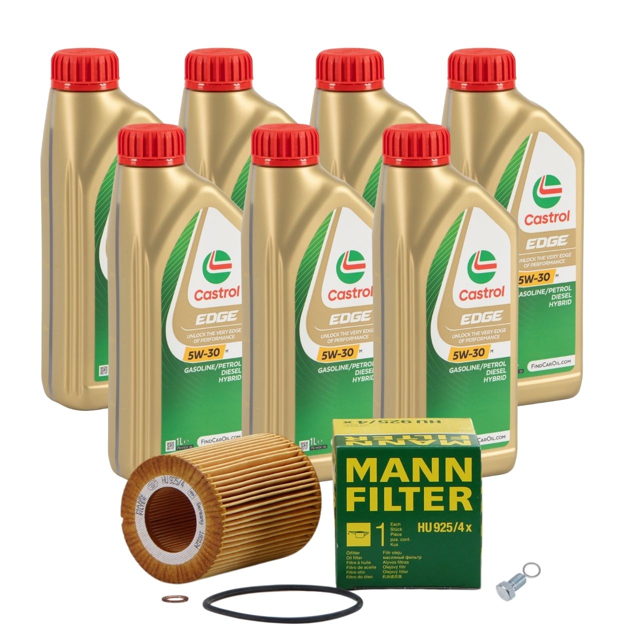 Complete E36 Oil Change Kit Mann Filter + Castrol 5W-40