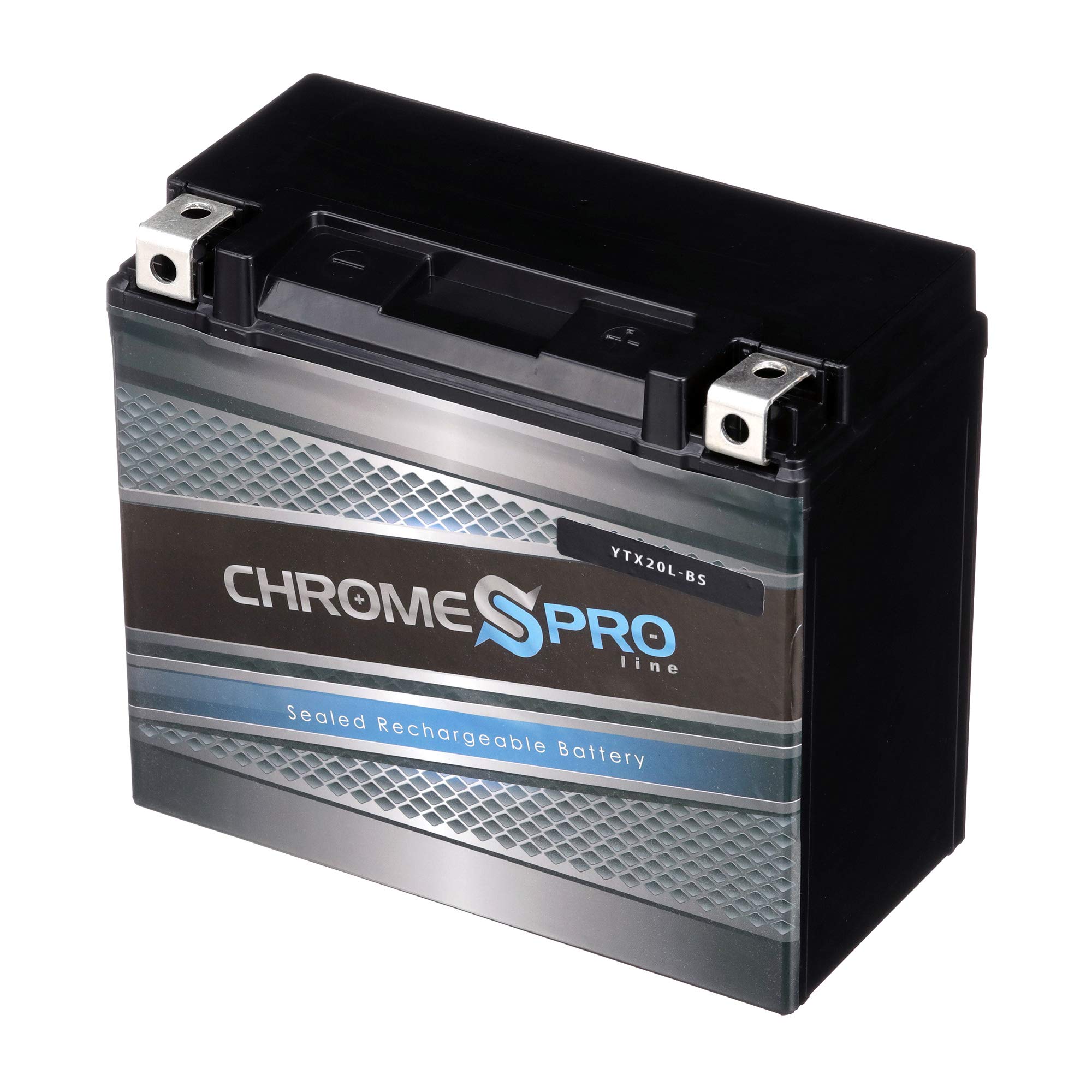 Chrome Battery YTX20L-BS AGM Motorcycle Battery