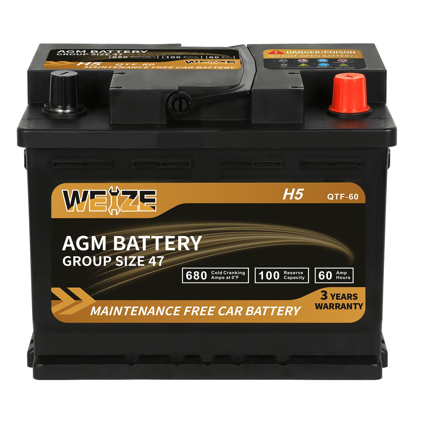 Weize Platinum AGM H5 Group 47 Battery