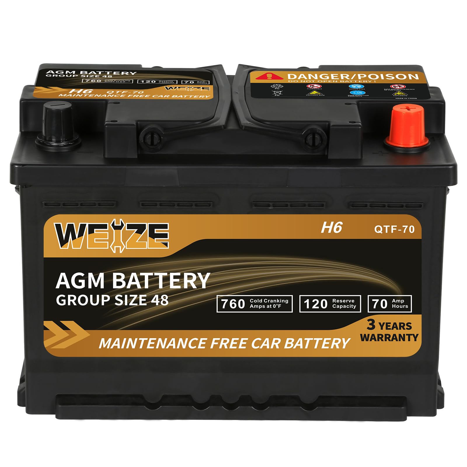 Weize Platinum AGM H6 Battery