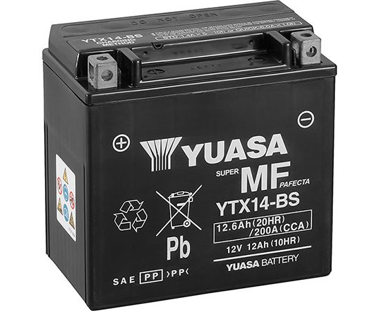 Yuasa YTX14-BS AGM Motorcycle Battery